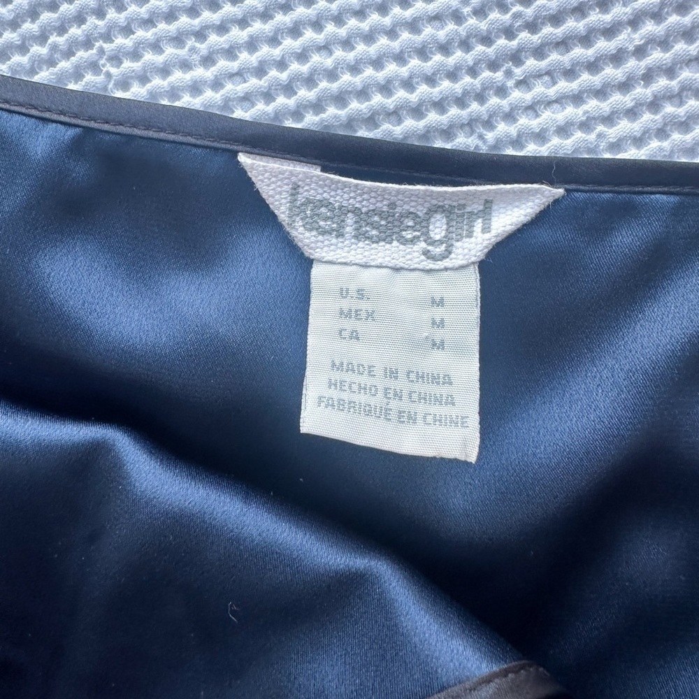 “Kensie Girl”- Satin Slip Dress - Spaghetti Strap- Navy/Pink/Black - Size:Medium - Picture 10 of 15